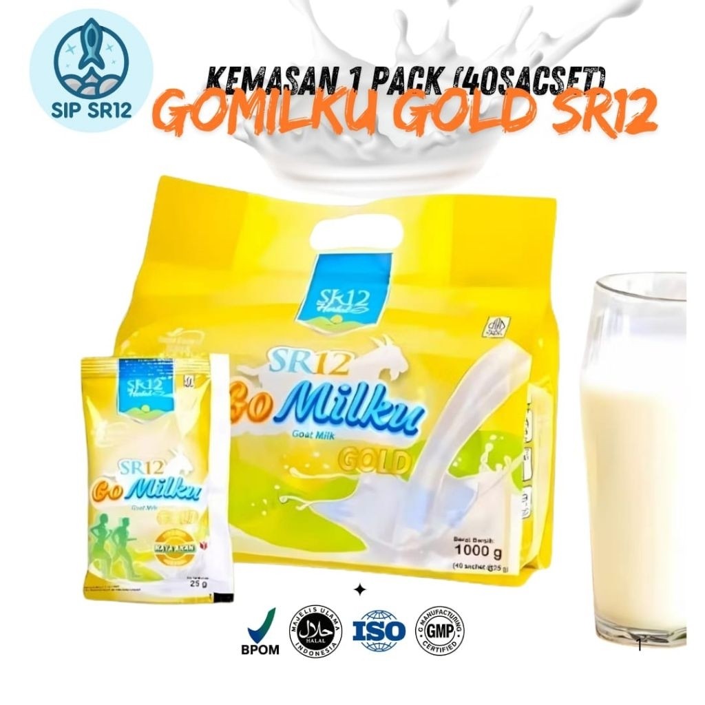 

[PROMO EXTRA] (40 Sacset) Gomilku Gold SR12 Kemasan 1Kg Susu Kambing Etawa Susu Lansia Menjaga Kesehatan Tulang