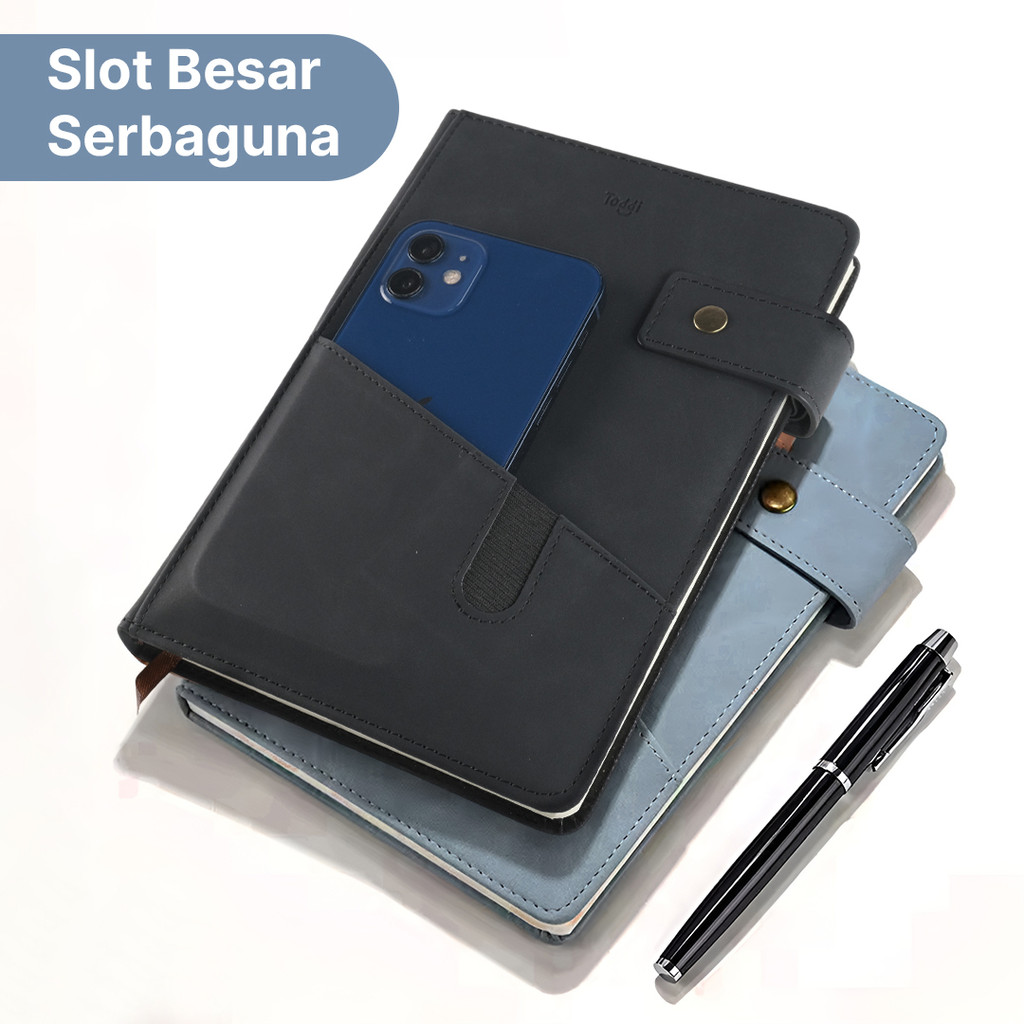 

Buku Jurnal Hardcover Notebook Diary 80 GSM 200 Halaman A5 Hitam Toddi Quality