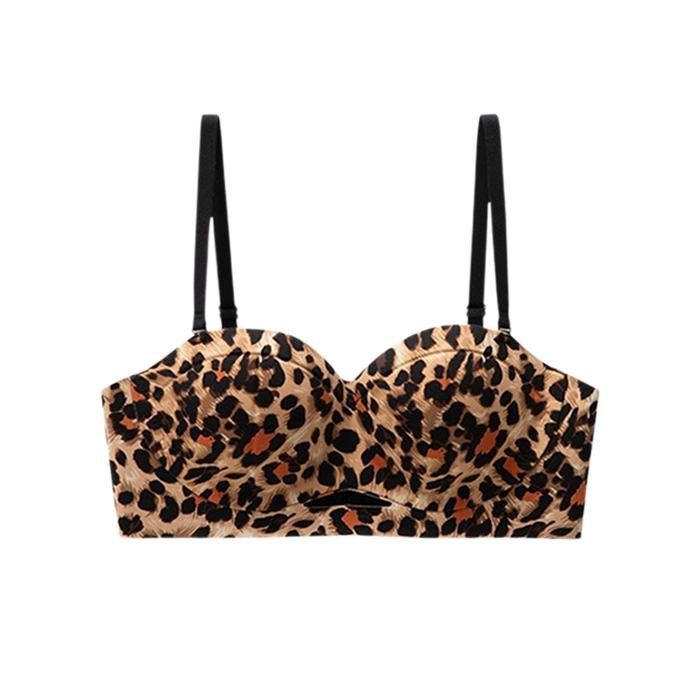 [New Collection] GRENEY-Bra Cup Coconut 3D Motif Leopard-Mengumpulkan tanpa bekas  Penopang  Tanpa k
