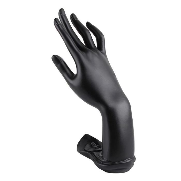 Holder Display Perhiasan Cincin Model Tangan Manekin Resin - Hitam