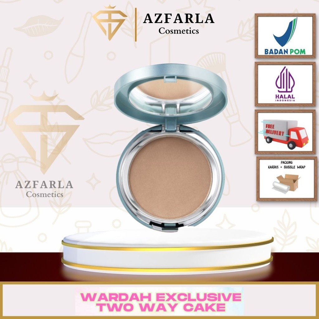 Azfarla Kosmetik Wardah Exclusive Two Way Cake |Wardah Two Way Cake|Bedak Wardah