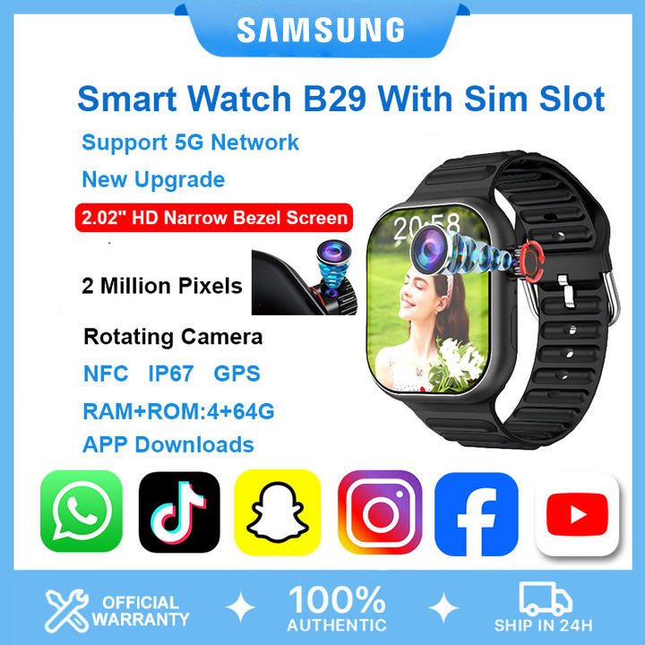 【4G/5G SIM card slot】Samsung SmartWatch 360° Kamera Bisa Video Call 6GB RAM+64GB ROM iWatch Series 1