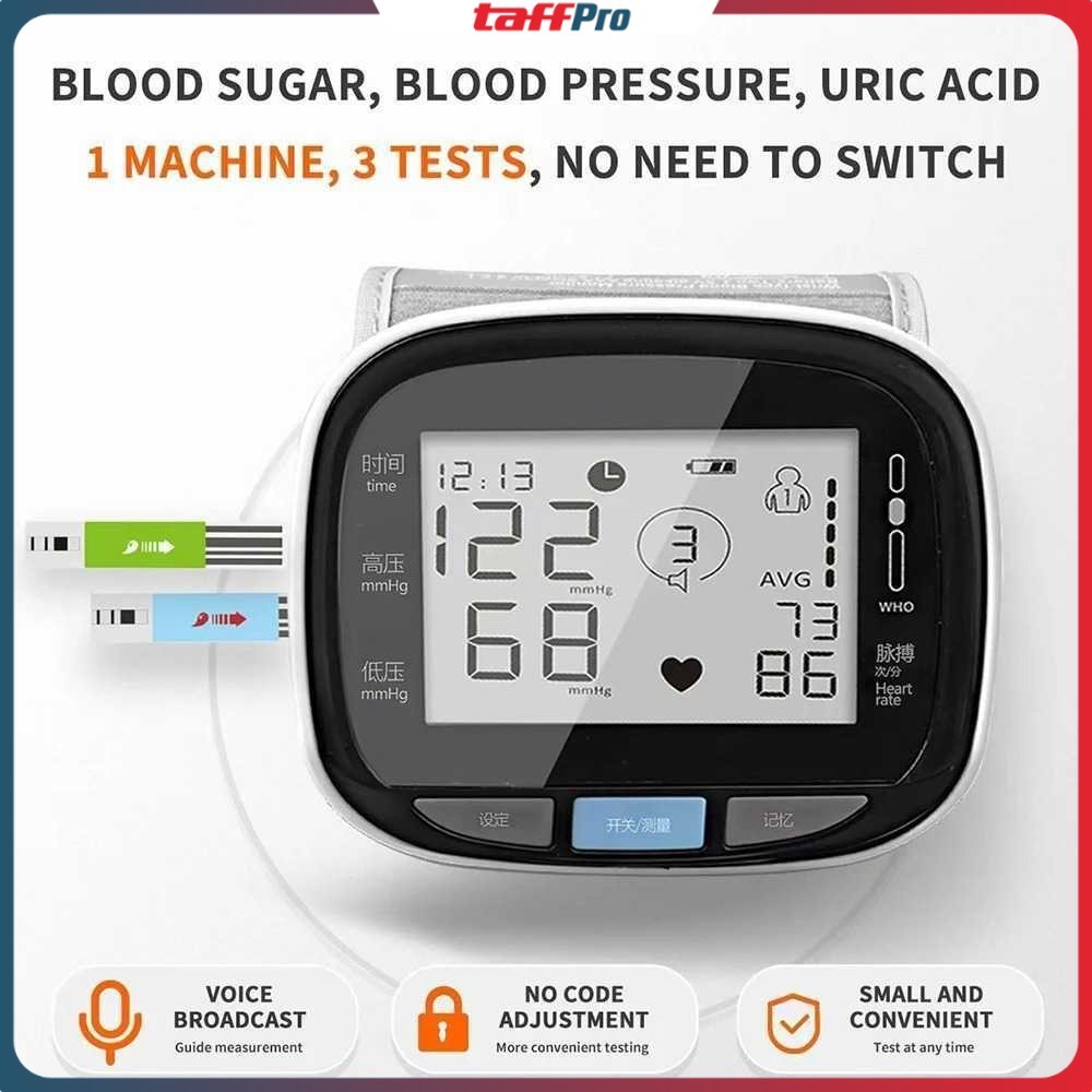 TaffOmicron Tensimeter Digital Pengukur Tekanan Darah Gula Darah - GUP-W5