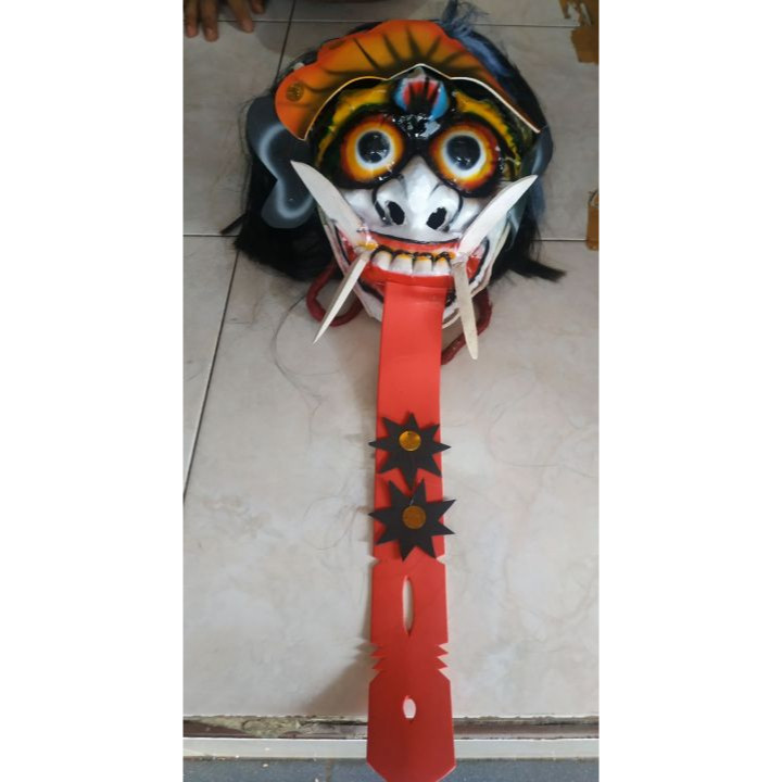 $% Topeng Leak Bali Rangda Adat Bali / Topeng Leak Bahan Mika Rambut Panjang *&