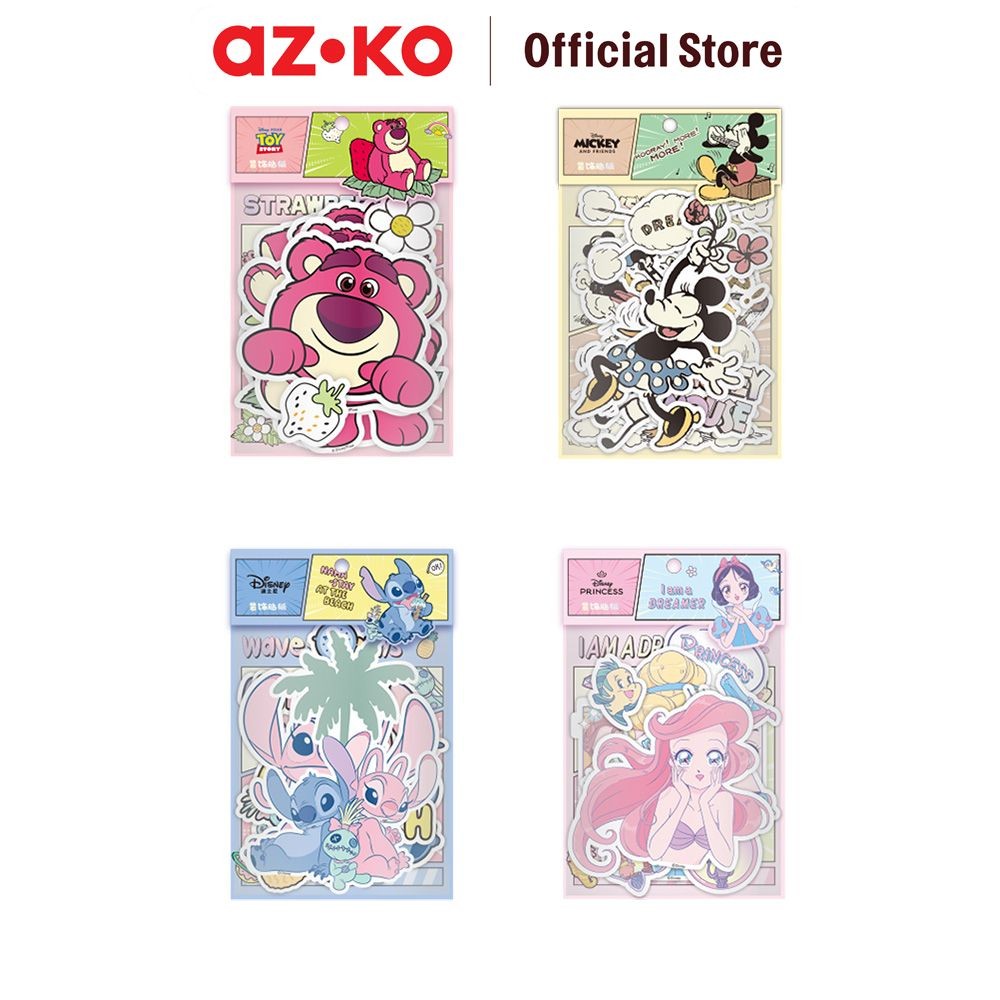 AZKO Ataru Set 30 Pcs Stiker Disney Random Cute Character Stickers Deco Sticker Pack Buku Jurnal Kot