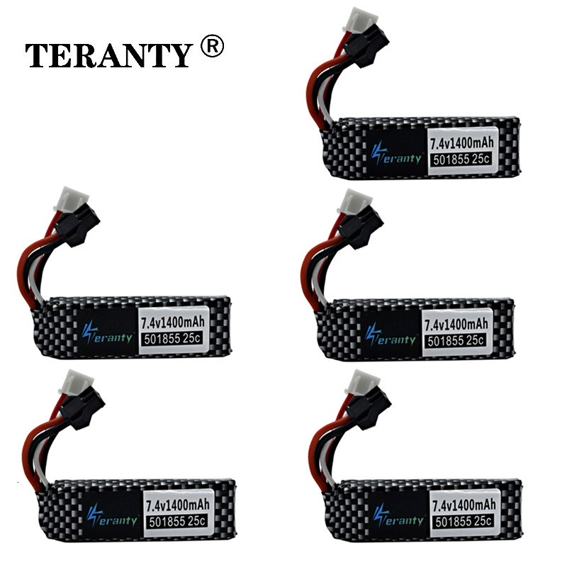 TERANTY Water Gun Lipo Battery 2S 7.4V 1400mAh 25C 501855 Battery for Mini Airsoft BB Air Pistol Ele