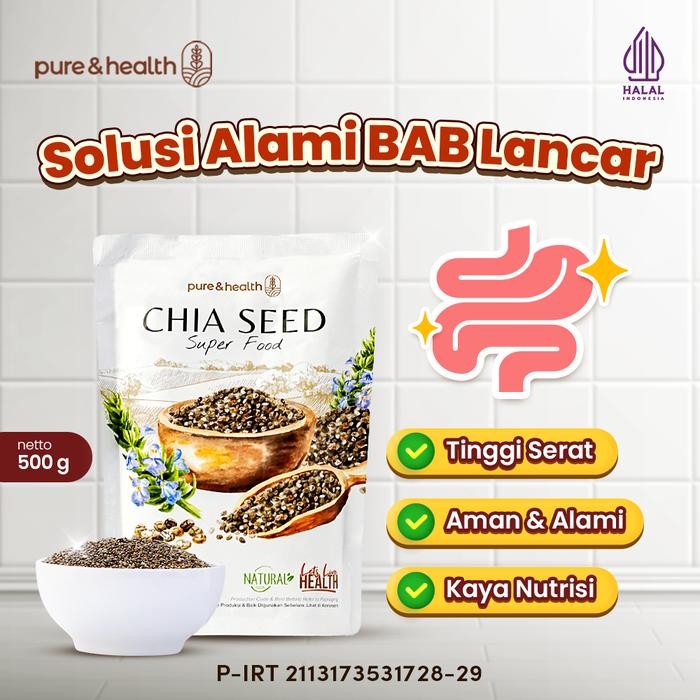 

Chia Seed 500 gram Pure and Health - Biji Chia untuk Smoothies dan Pudding