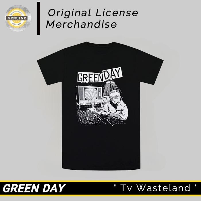 (COD) T shirt Kaos Band Music Punk Rock Green Day Original Official Label GREEN DAY ORI - S