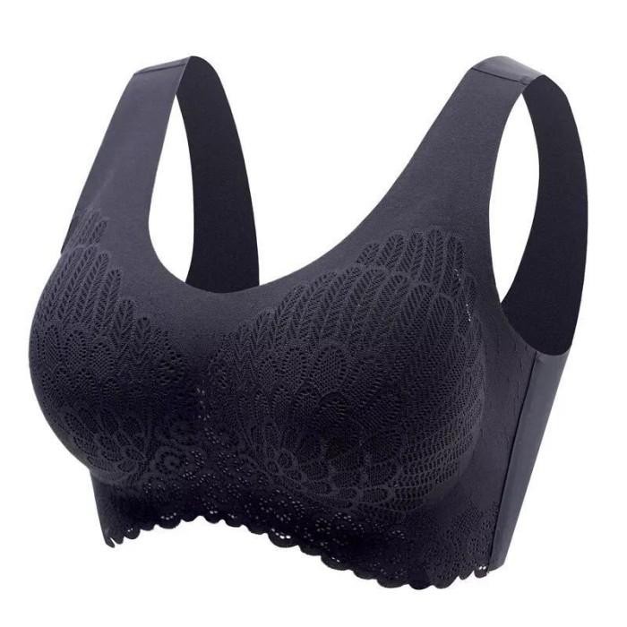 [PROMO] [4.0] PREMIUM SEAMLESS BRA LATEX THAILAND - ANTI KENDOR - Hitam, L