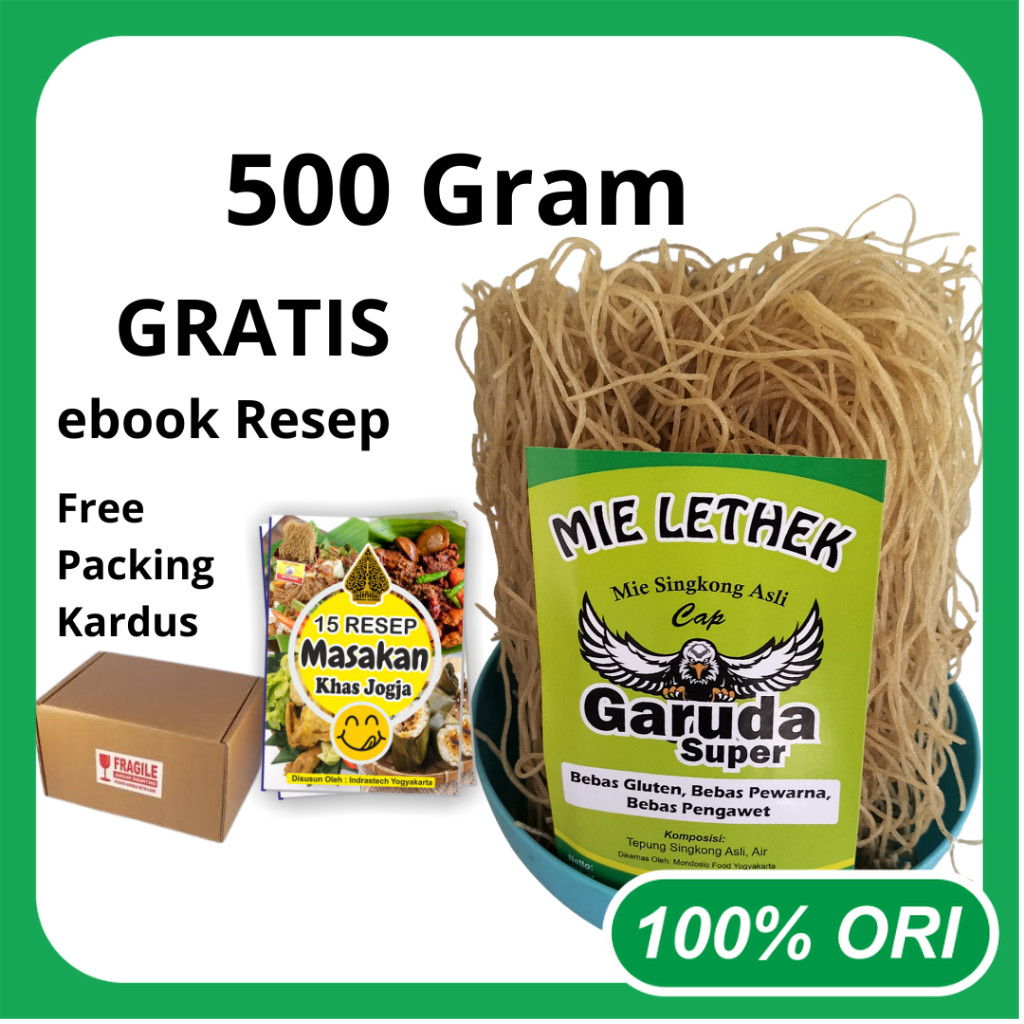 

Mie Lethek Cap Garuda Super 500gr Asli Bantul Yogyakarta Mie Singkong Tradisional Sehat Bebas Gluten