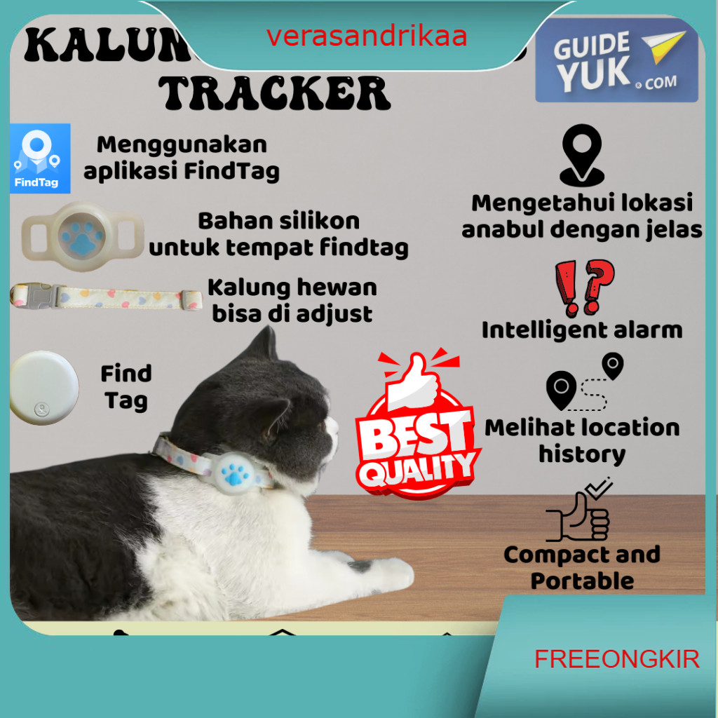 Airtag Holder Kalung GPS Tracker Hewan Peliharaan / Kalung pelacak pantau lokasi Anti Hilang/ Smart 