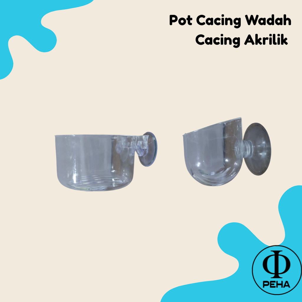 Pot Cacing Wadah Cacing Tempat Makan Ikan Akrilik