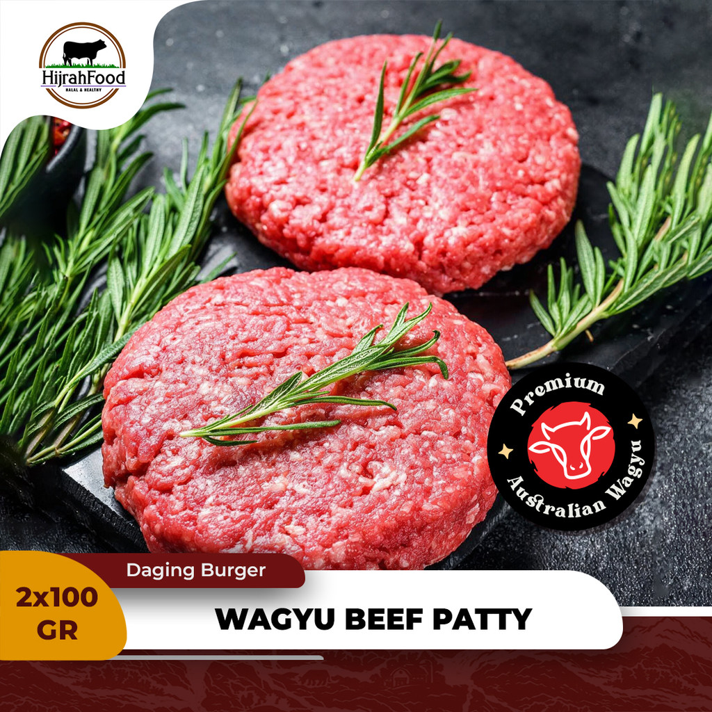 Premium Wagyu Beef Burger Patty | Daging Burger Wagyu Premium Siap Masak - 200 gram