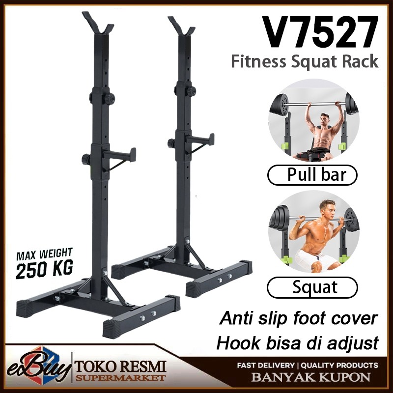 OLAHTRACK Squat Rack Stand Barbel Rack Adjustable Squat Rack Independent Weight Lifting Alat Fitness