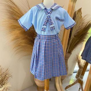 BLOROXCIN SSI - SERAGAM SEKOLAH TK ANAK MOTIF KOTAK BIRU - BISA COD