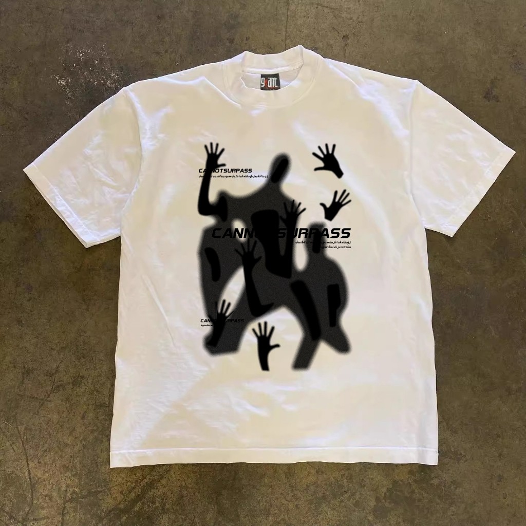 Hip Hop Hantu Korea Style T-shirt Oversize | Kaos Wanita Hitam | Kaos pria dan wanita