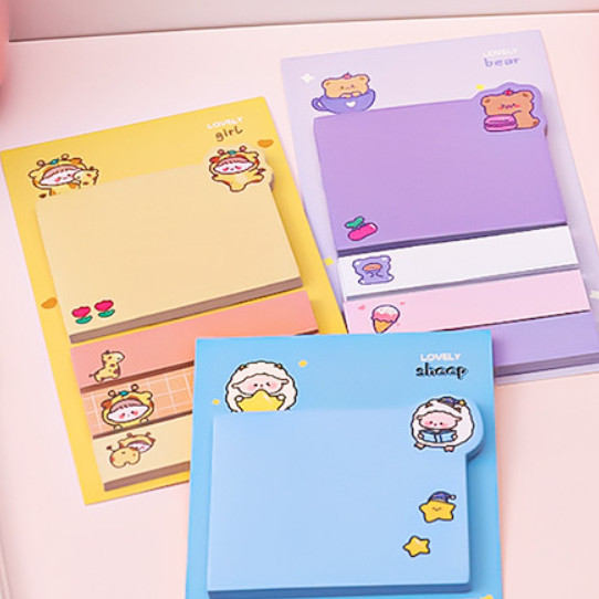 S6248 Sticky Notes 4 Line / Pembatas Buku Motif Lucu / Paper Sticky Notes Cute Animal / Aesthetic St