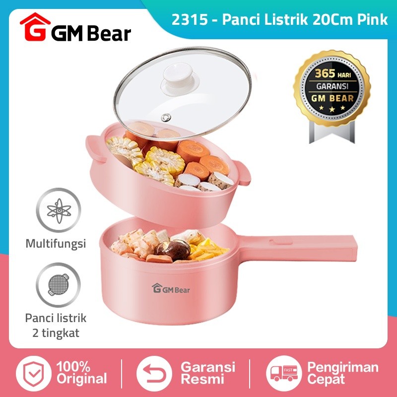 ELECTROMART GM Bear Panci Listrik Serbaguna 2L P0257 Panci Elektrik - Kompor Listrik Panci Penggoren