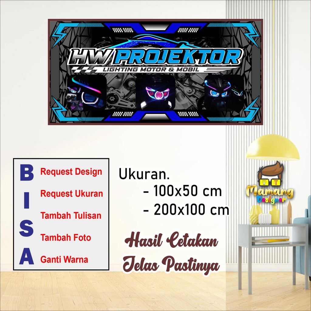 Spanduk Banner Backdrop Toko Lampu ALis Motor Keren