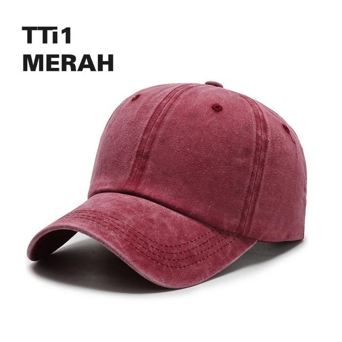 TREND ACC WOMEN'S~ Topi Baseball Jeans Pria Wanita Dewasa Polos Hitam Abu Hijau Merah Sport Cap Gaya