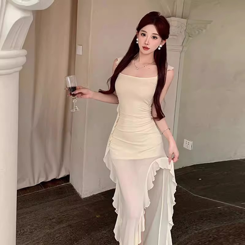 Air QZ234 Rok Long Skirt panjang Wanita Polos Model Fashion Sexy Baju Wanita Gaun Dress Wanita Casua