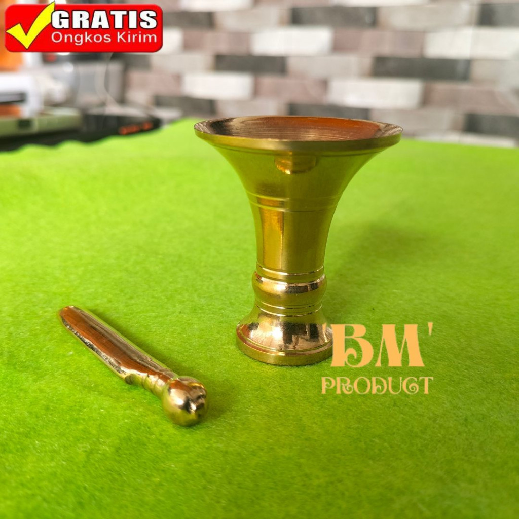 Cocoh Sirih Kuningan Cocoh Kinang Tempat Kinang Tumbuk Sirih Cocoh Kuningan 1 pcs BIMOS