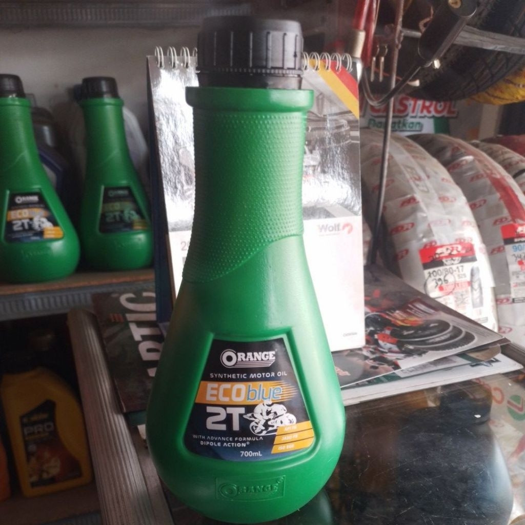 Oli Samping Motor 2T Orange Ecoblue Eco blue Synthetic Oil 0.7L