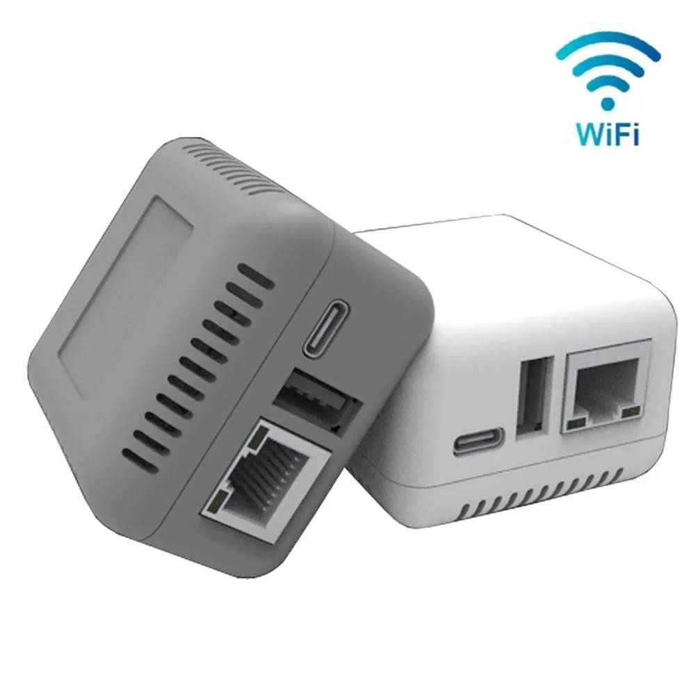 Wireless Print Server Transform Your USB Printer into a WiFi Network Printer 2 Port USB Type C Print