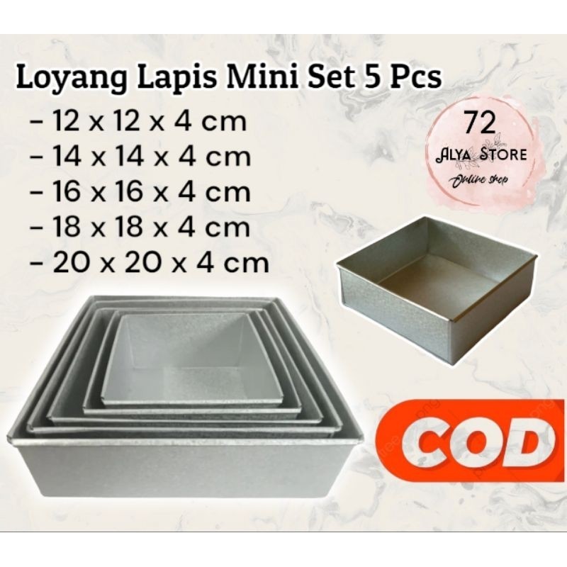ALY-72  LOYANG KOTAK MINI 12 14 16 18 20 CM / LOYANG KUE LAPIS LEGIT / LOYANG KUE LAPIS MINI / LOYAN