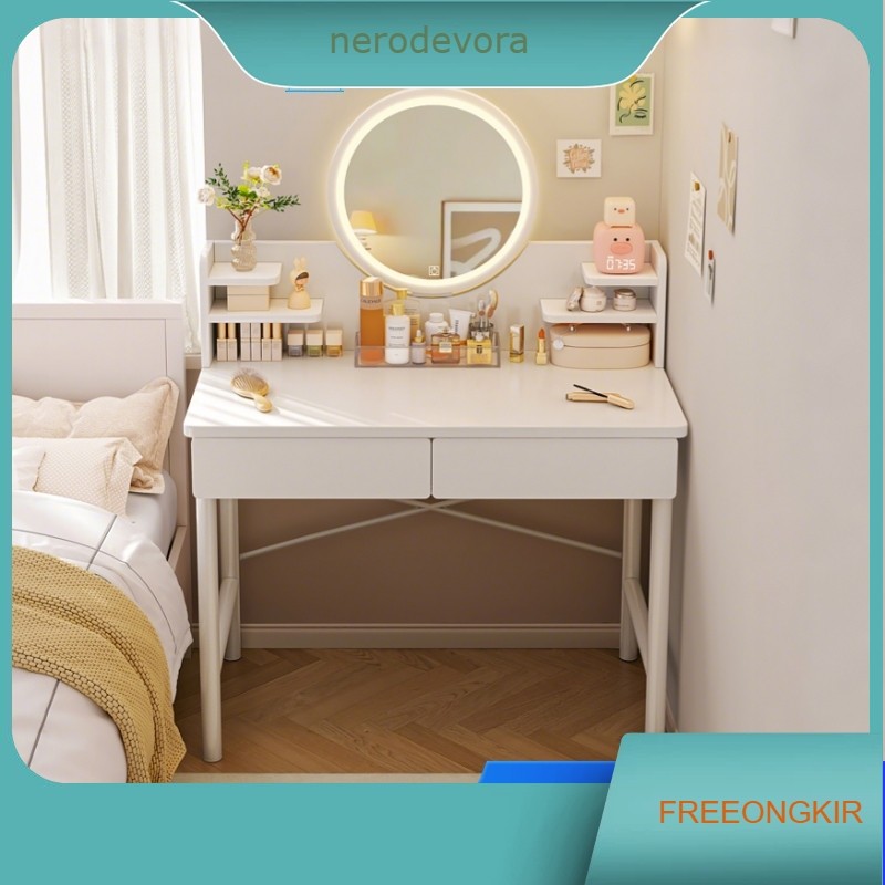 Meja Rias Lampu LED Meja Rias Putih Meja Rias Kecil Meja Kosmetik Meja Kamar Tidur