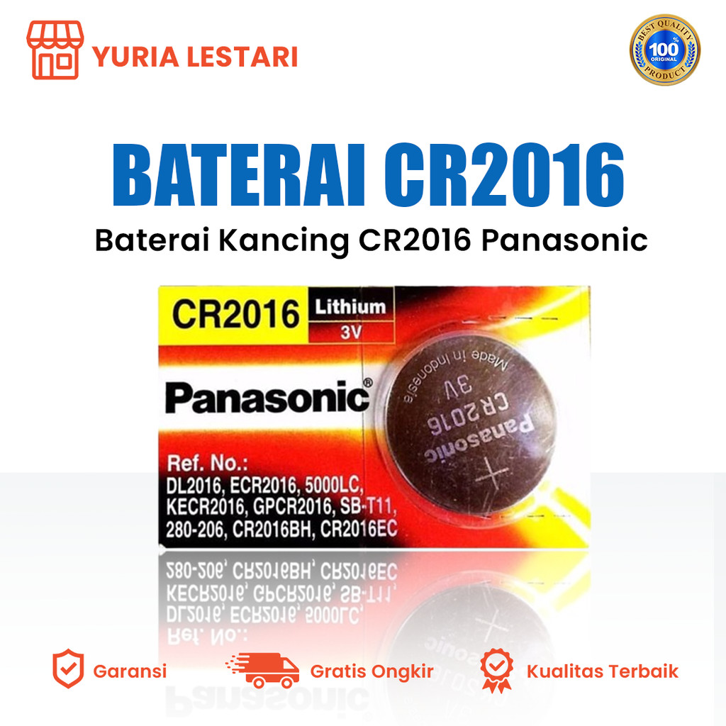 Baterai CR2016 Panasonic Battery Jam Tangan Panasonic 2016 3V Original Baterai Kancing Panasonic