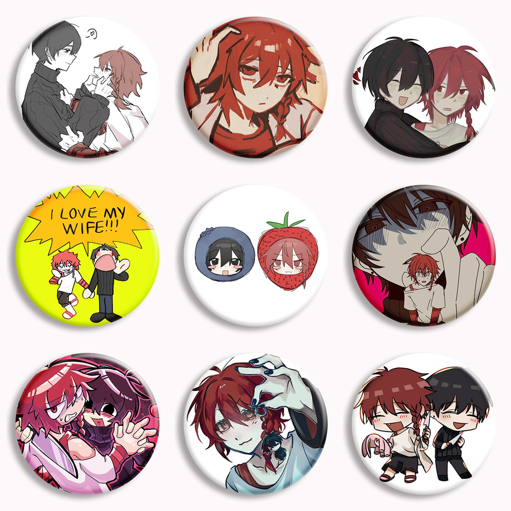 Zeno Remake Anime Soft Button Pin Maeno Aki and Tsugino Haru Fan Art Broo Badge Bag Decor Accessorie