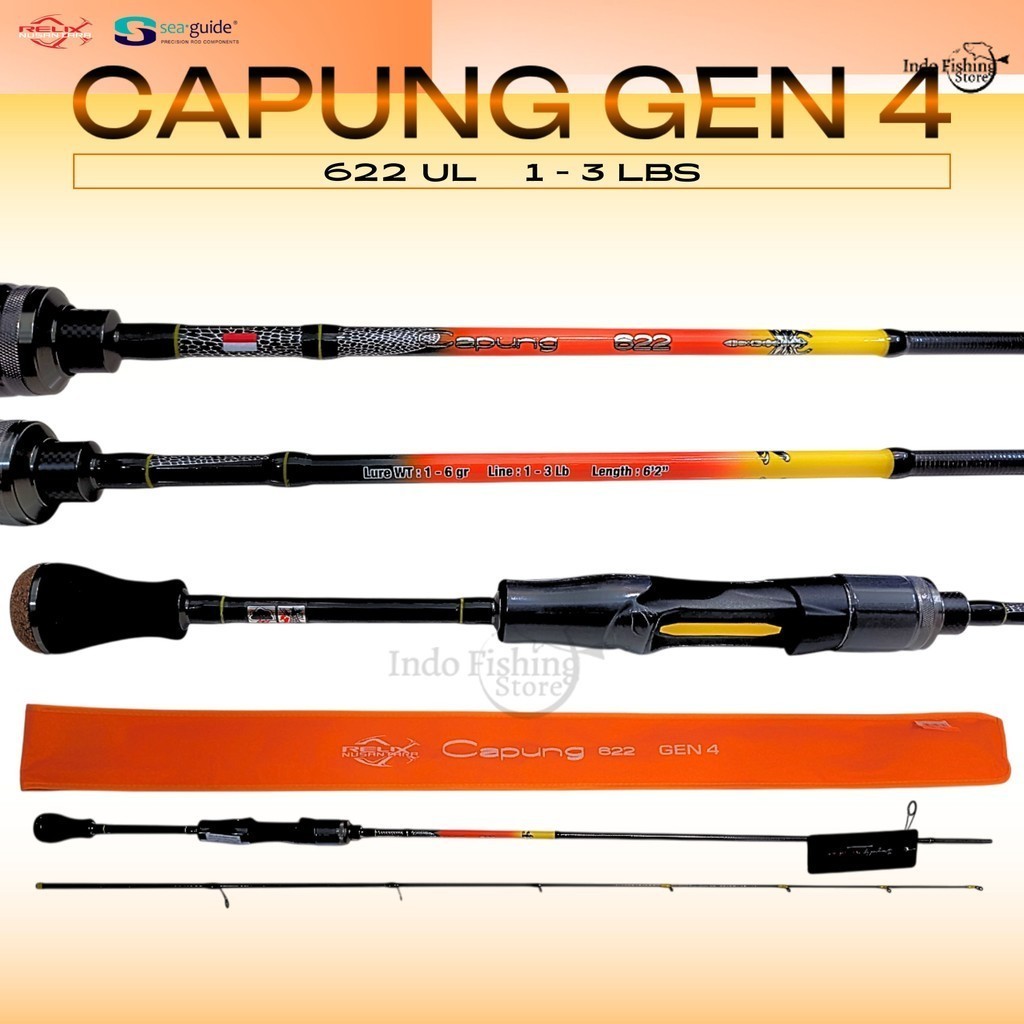 Rod Joran Relix Nusantara capung 622UL 1-3lb GEN 4 Spinning GEN II 3 Penta Series Free Packing Pipa