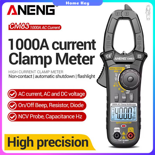 ANENG Clamp Meter Digital Multimeter Multitester LCD Flashlight 1000A - CM83