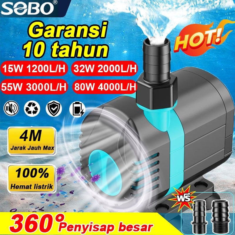 MAJAPUR  【Diskon Besar】Pompa Air Kolam Ikan Pompa Air Celup Pompa Submersible 4500L/H 100W Untuk Kol