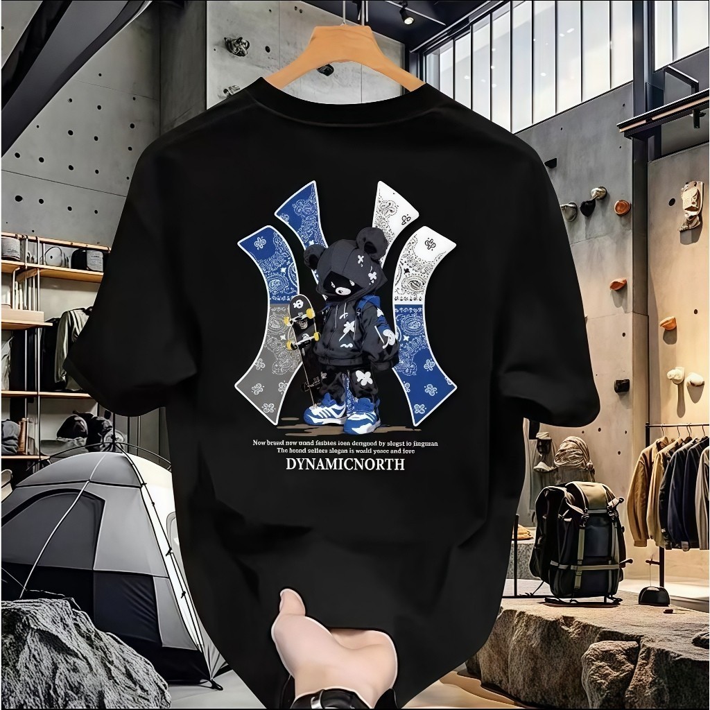 KH Offical distro Kaos Pendek Bear Keras NY Gaya Kuliah Terbaru - Mode Trendy Baju Pria Wanita Unise