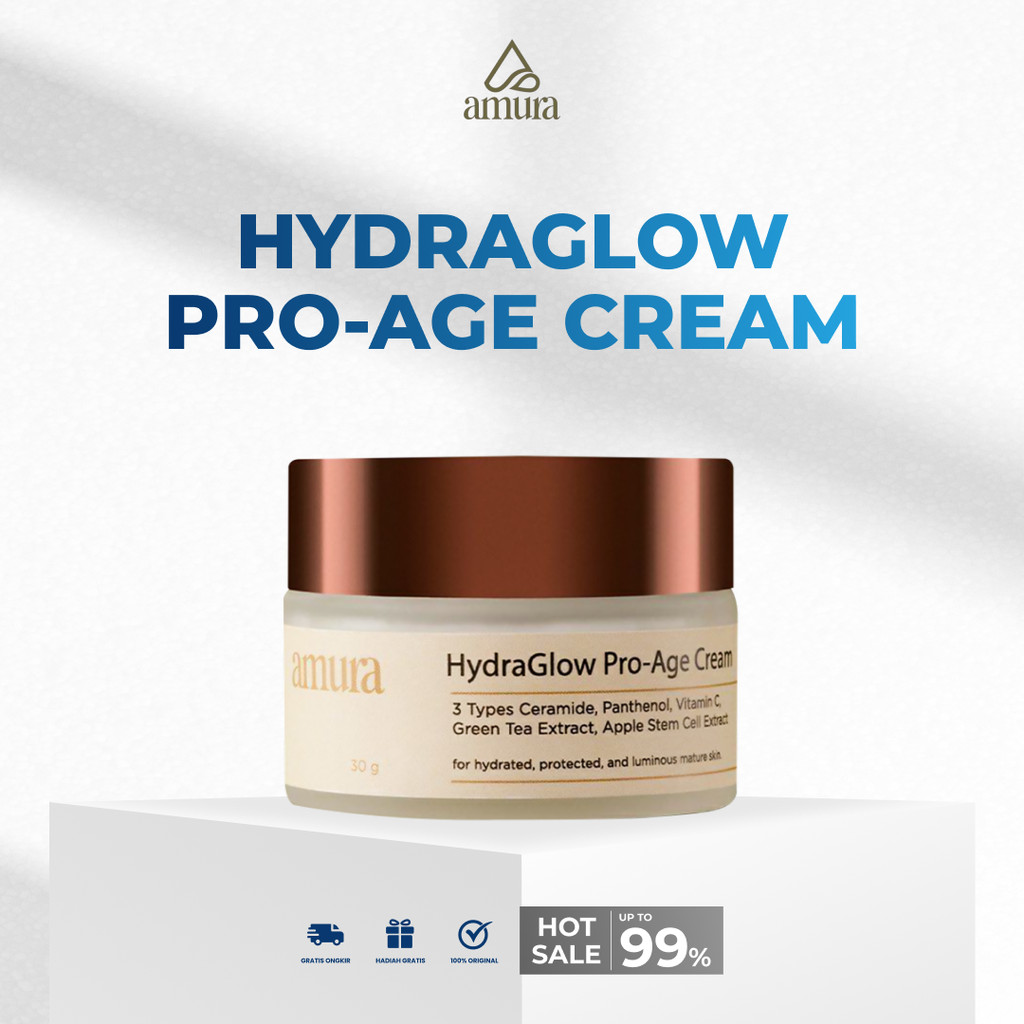 Amura HydraGlow Pro-Age Day Cream 30g 3X Ceramide Memperkuat Skin Barrier Melembapkan Wajah