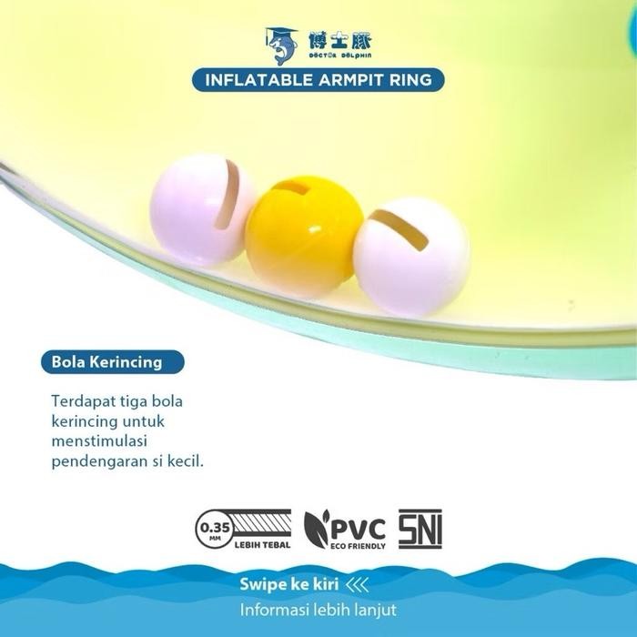 ￼Doctor Dolphin Inflatable Armpit Ring DD01103 - Pelampung Renang Bayi - PINK