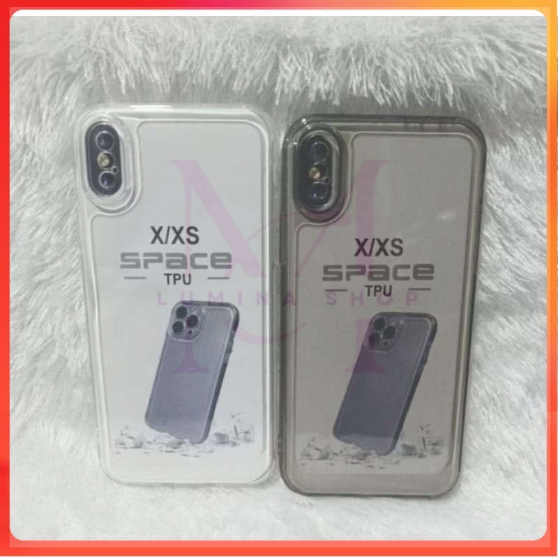 PROMO+COD Softcase Casing Clear Space iPhone X/Xs Slikon transparan dan pelindung belakang hp+camera