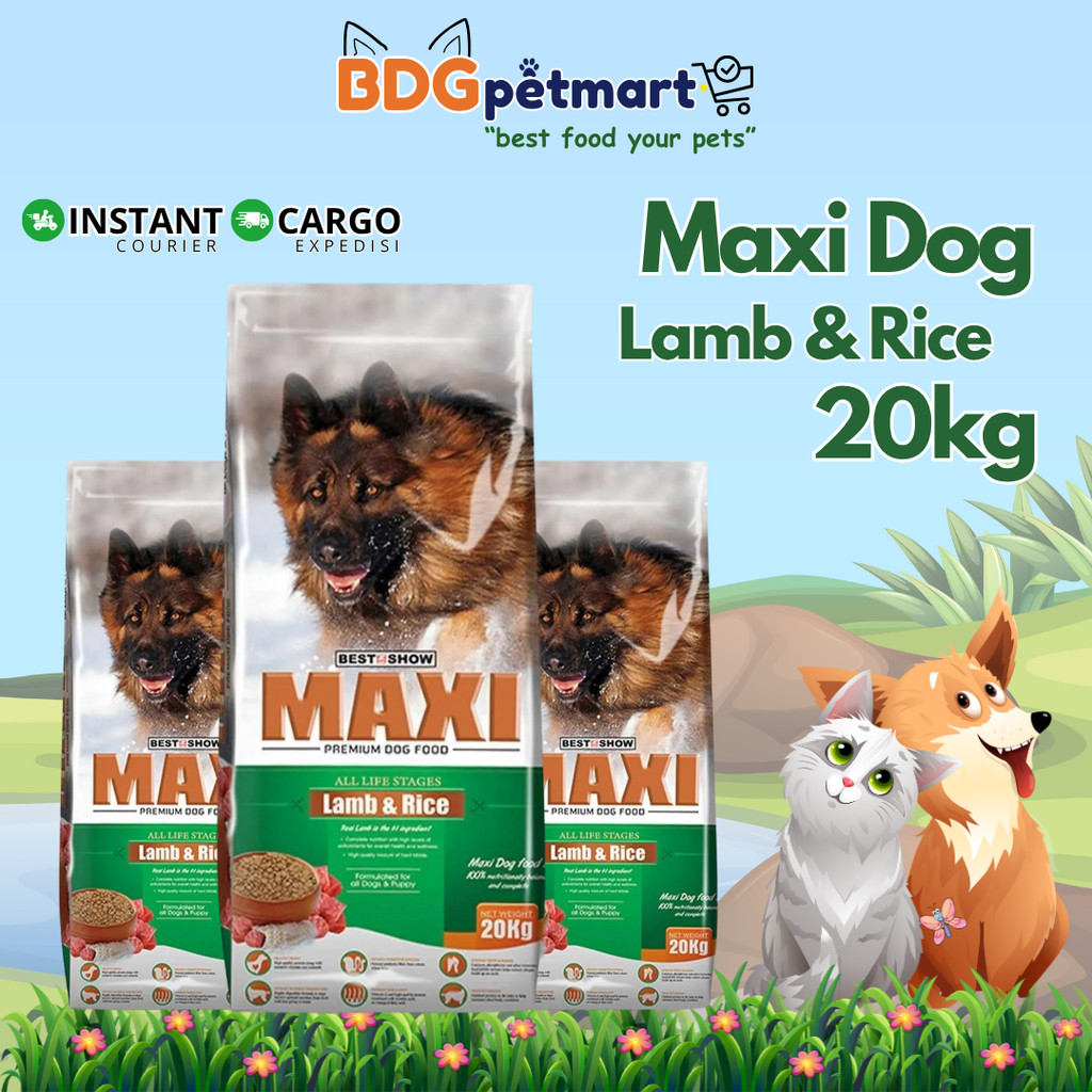 Maxi Dog food 20kg Lamb - Makanan Anjing lamb & rice