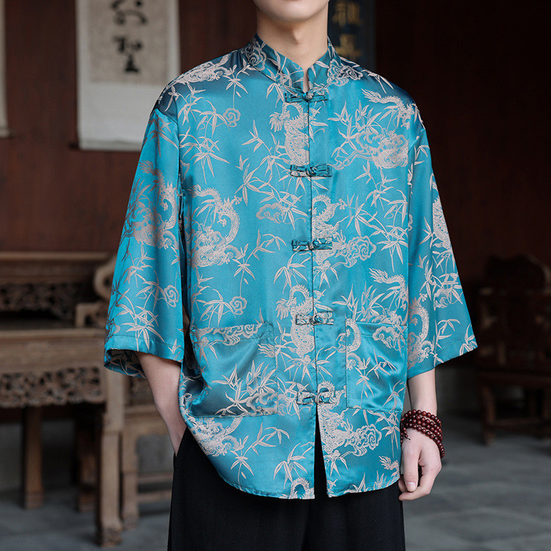 Summer Chinese Style Floral Shirt for Men