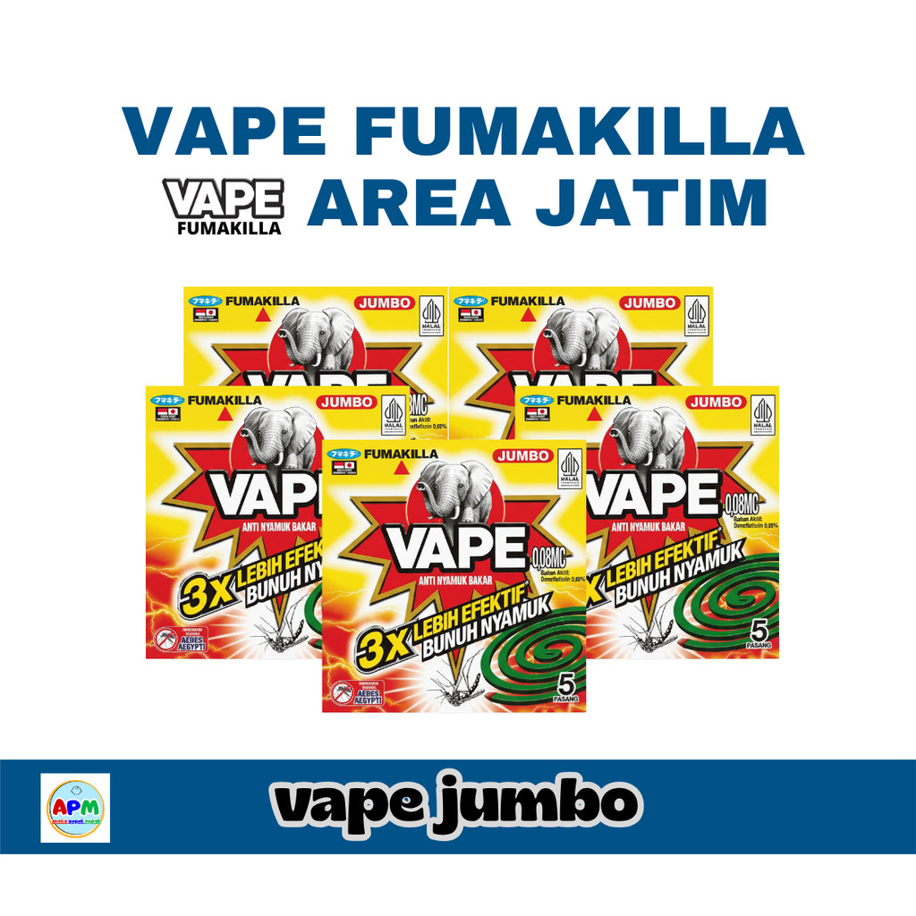 [ Paket Hemat 5 Packs ] VAPE Fumakila Obat Nyamuk Bakar Jumbo Premium Tanpa Asap 0,08 MC Per Pack Is