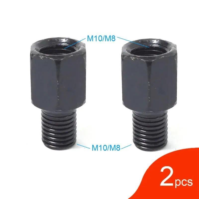 1 Pasang Adaptor Spion Motor Hitam M10 10MM M8 8MM Baut Konversi Spion Putar Searah Jarum Jam Anti-J