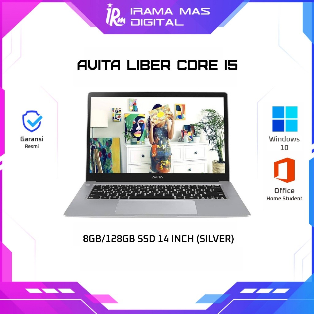 LAPTOP AVITA LIBER CORE I5-7Y54/8GB/128GB/14 INCH/DOS (SILVER)
