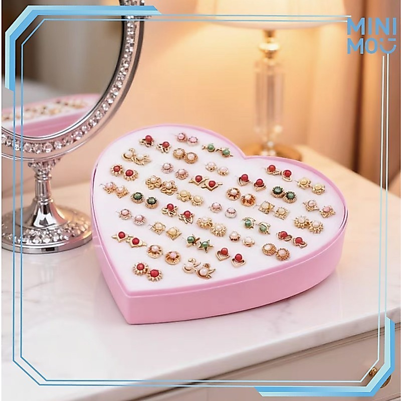 Anting Hypoallergenic 36Pasang Plastik Set Anting Tusuk Berbagai Model Gaya Korea