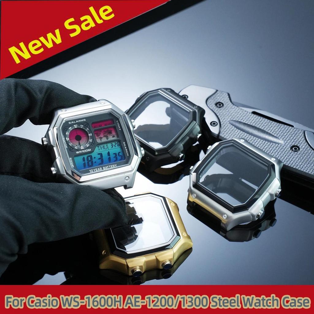 For Casio WS-1600H AE1200 AE1300  Stainless Steel Watch Case AE-1200WH WS1600 Metal Watch Band Watch