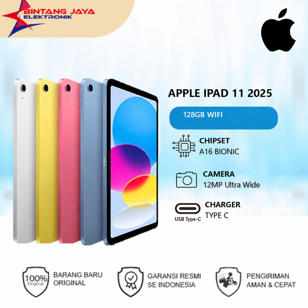 IPAD 11 2025 | Chip A16 Bionic 128GB WiFi Layar 11”  Garansi Resmi iBox Indonesia