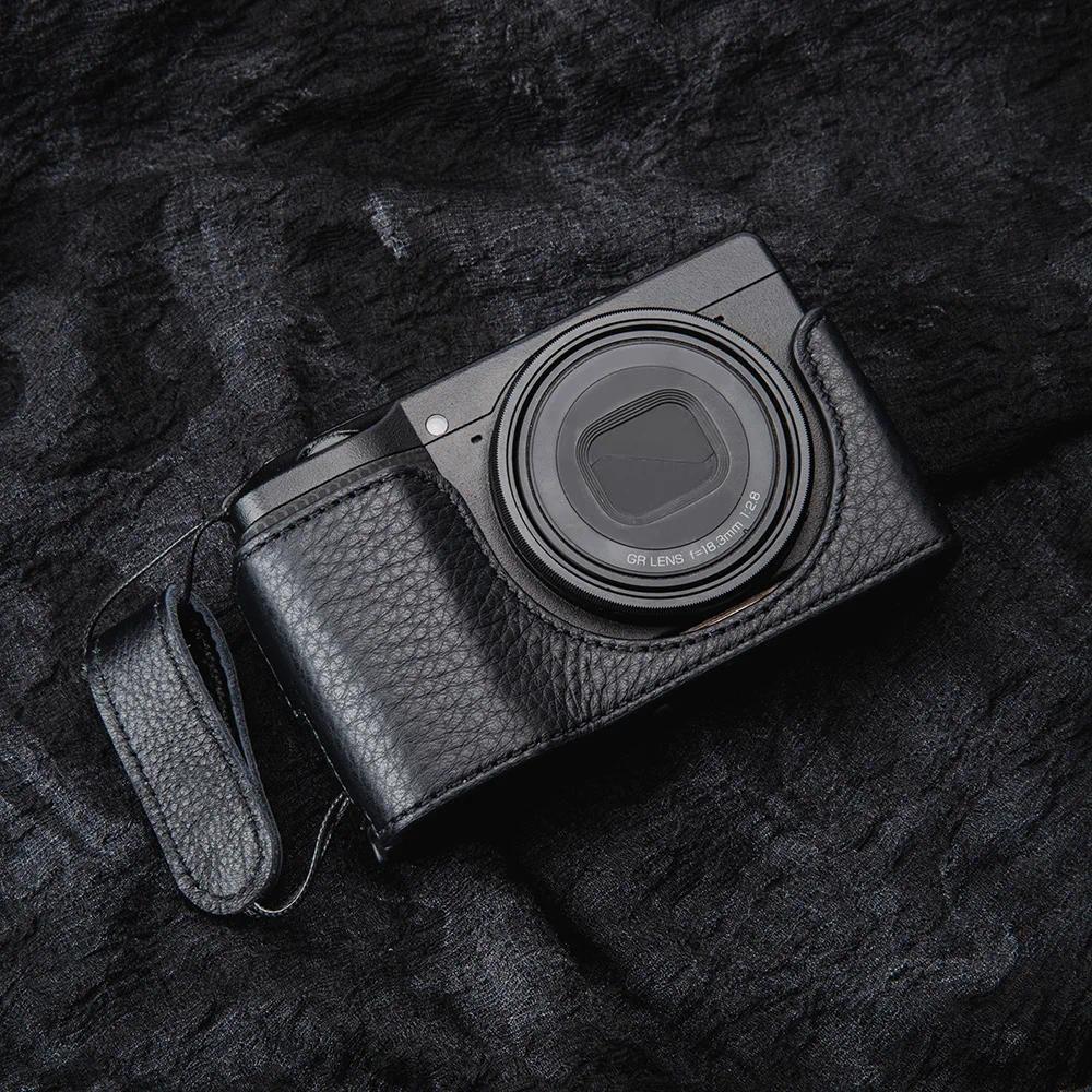 GR4 Half Case Box Cover Protector for Ricoh GRIV Case GRIV Vintage Genuine Leather Half-Wrap Case GR