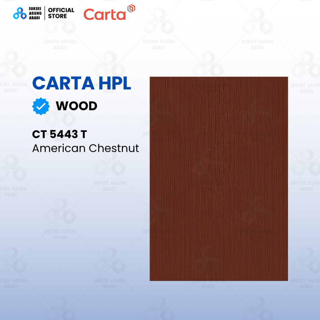 HPL CARTA CT 5443 T - American Chestnut - Pelapis Furnitur Motif Kayu Chestnut