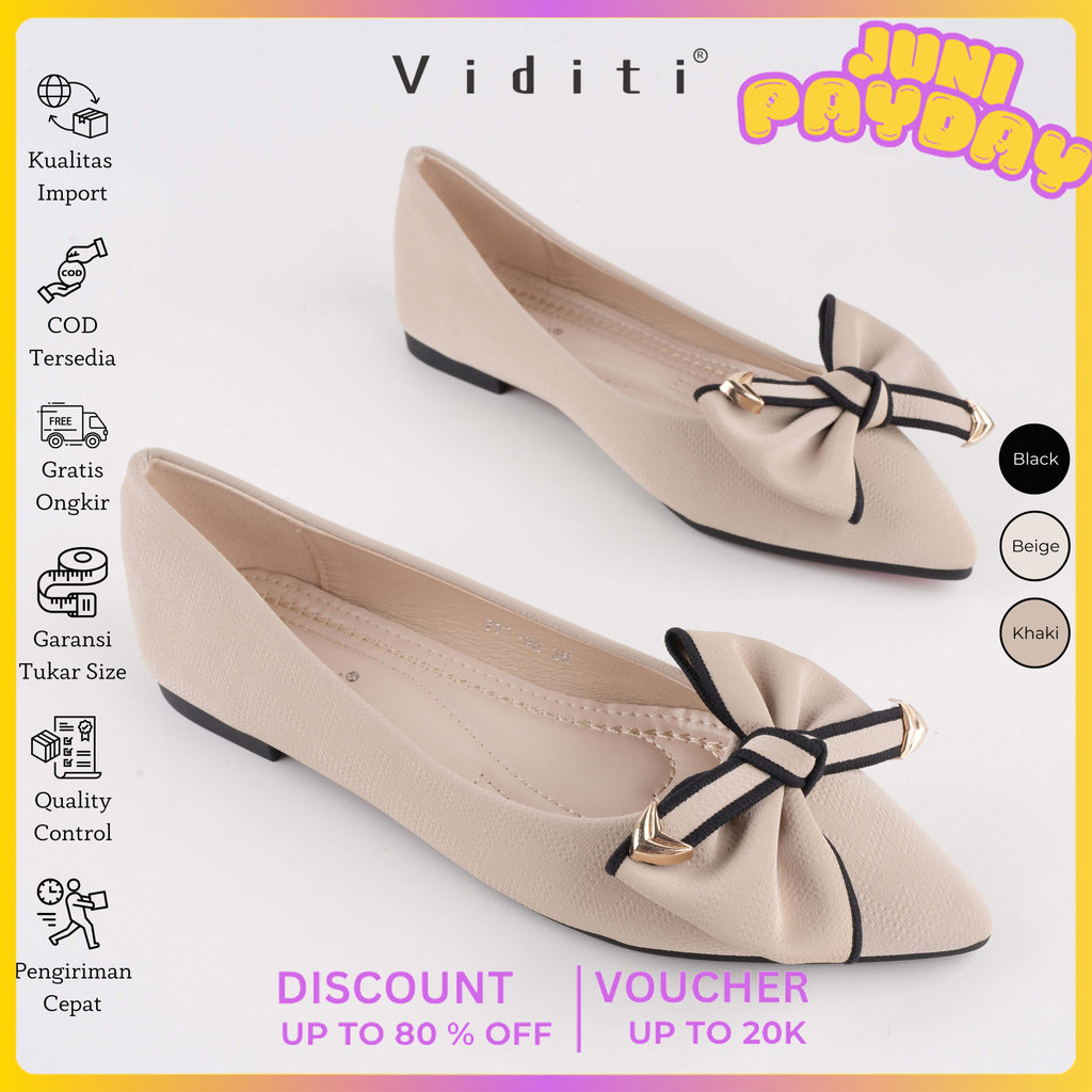 Viditi Monica Flat Shoes | Sepatu Import Wanita | Kerja | Kuliah | Kantor | Lepes